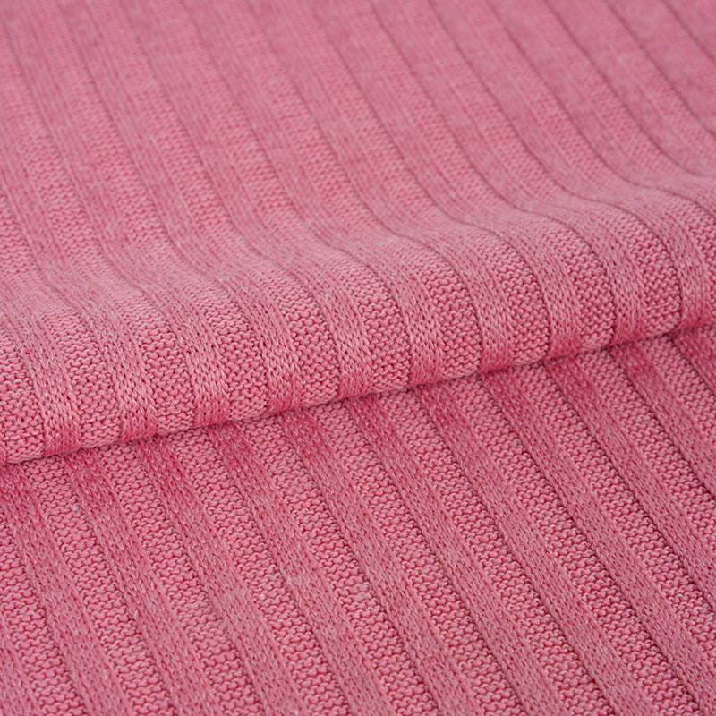 Tela elástica tipo costilla de 5*4 con rayas de colores pastel